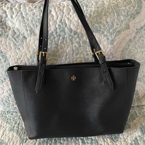 Tory Burch black safiano tote
